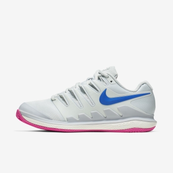 Nike Court Air Zoom Vapor X - Tennissko - Platin/Pink/Blå | DK-98279